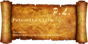 Petrovitz Lilla névjegykártya